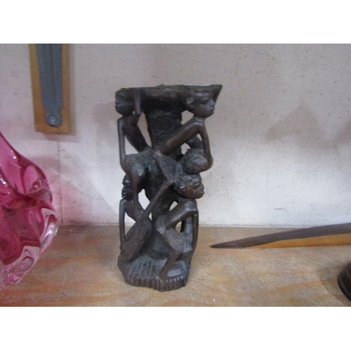 72 - CARVED AFRICAN FIGURE GROUP