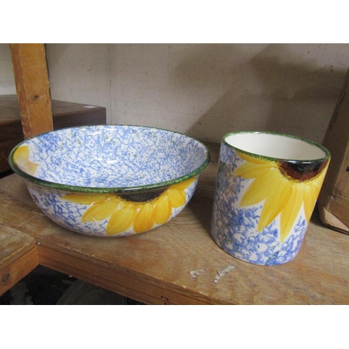 89 - TWO POOLE POTTERY SUNFLOWER ITEMS