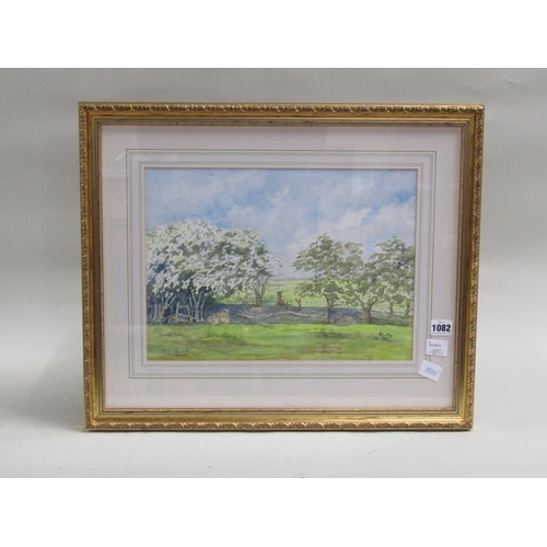 1082 - BARBARA GINN 1997 GARNER'S LANE, SIGNED AND TITLED F/G WATERCOLOUR