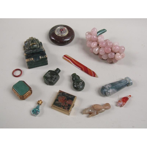 1325 - COLLECTION OF SMALL MISC. INC. STONE DESK SEALS, BOXES ETC.