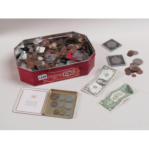 1335 - BOX OF MISC. COINS