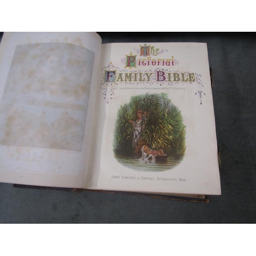 1109 - LARGE LEATHER BOUND FAMILY BIBLE 29cms W