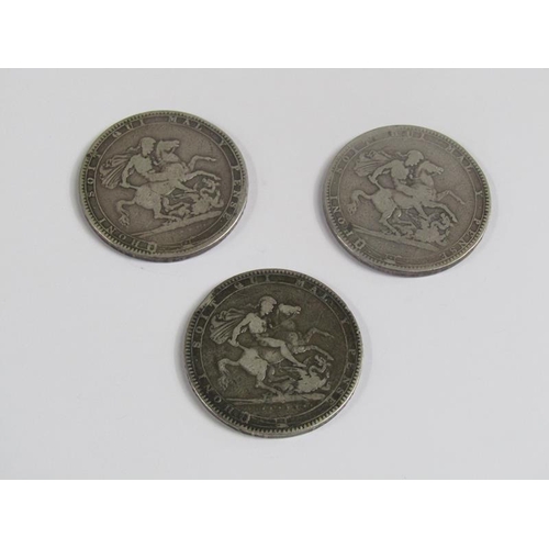 1226 - THREE GEORGE III SILVER CROWNS