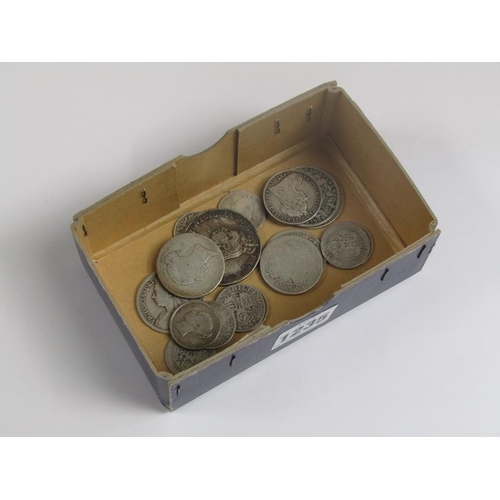 1235 - COLLECTION OF VICTORIAN SILVER COINS INC. 1890 CROWN, HALF CROWNS, FLORINS AND SHILLINGS