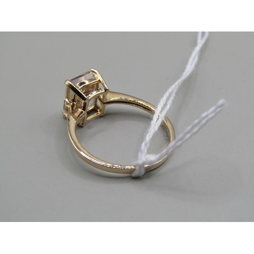 1254 - GOLD DANBURITE SOLITAIRE RING SIZE R 1/2