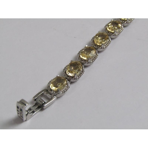 1260 - SILVER CITRINE SET BRACELET