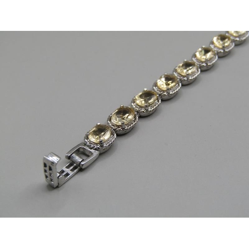 1260 - SILVER CITRINE SET BRACELET