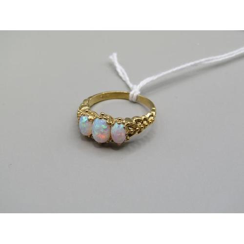 1290 - GOLD ON SILVER OPALINE RING SIZE N 1/2