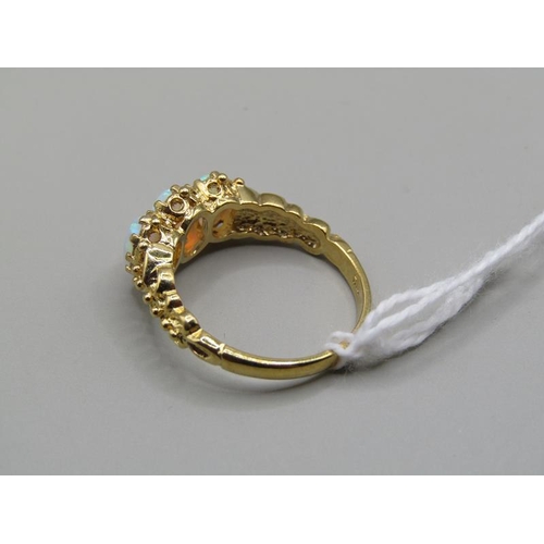 1290 - GOLD ON SILVER OPALINE RING SIZE N 1/2