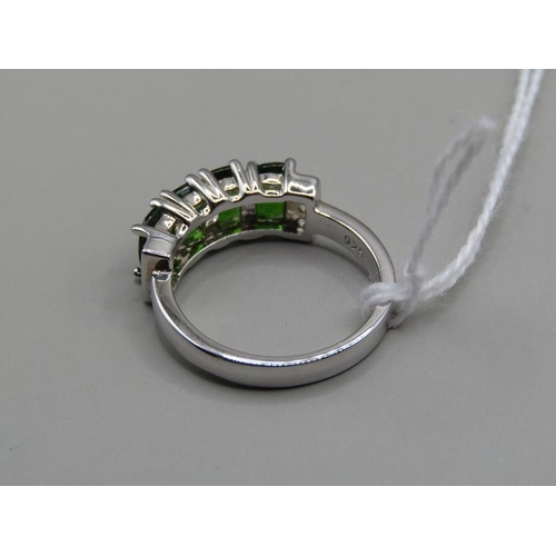 1292 - SILVER CHROME DIOPSIDE RING SIZE N 1/2