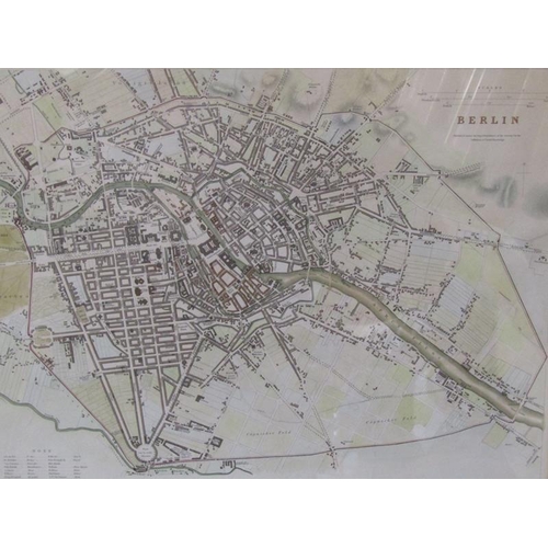 1077A - TWO MAPS - A HOLE MAP OF GOVAM, COLOURED, PUBLISHED IN 1670 TOGETHER WITH AN ANTIQUE MAP OF BERLIN