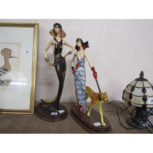 14 - TWO ART DECO STYLE RESIN FIGURES