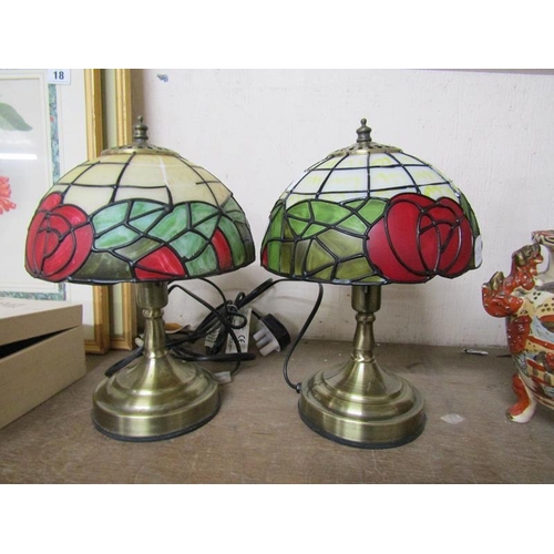 19 - TWO TIFFANY STYLE TABLE LAMPS