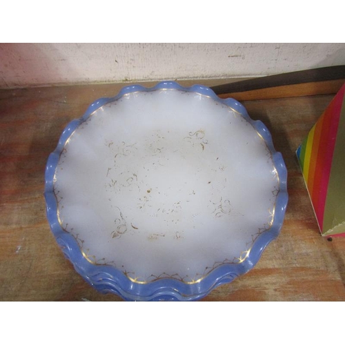 62 - VICTORIAN OPAQUE GLASS FRILLED RIM PLATES