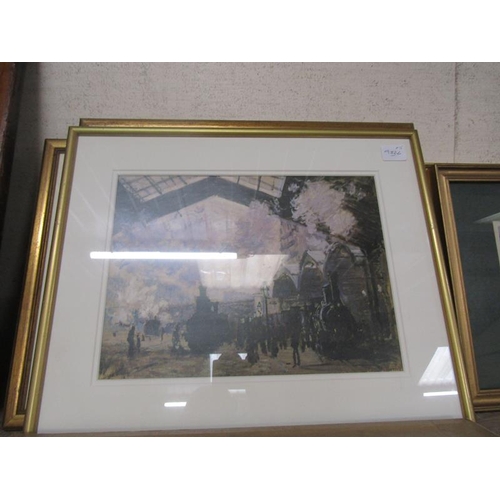 123 - GILT FRAMED COLOURED PRINTS