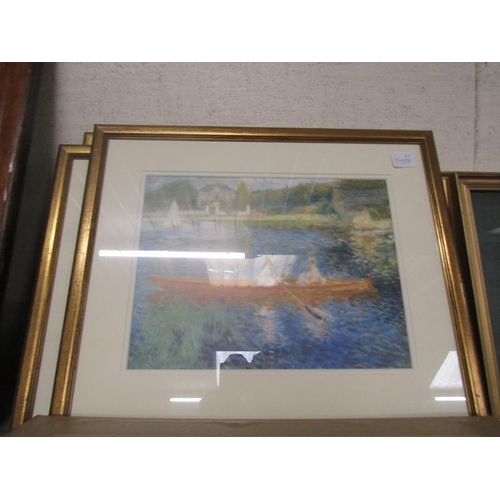 123 - GILT FRAMED COLOURED PRINTS