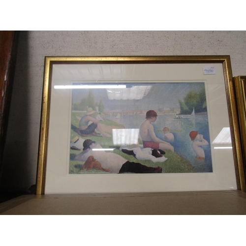 123 - GILT FRAMED COLOURED PRINTS