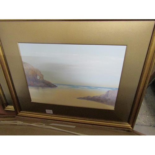 155 - COLLECTION OF FRAMED CORNISH COASTAL WATERCOLOURS