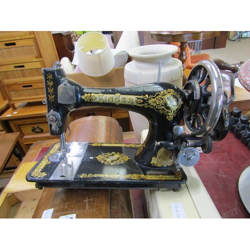 548 - THREE VINTAGE SEWING MACHINES