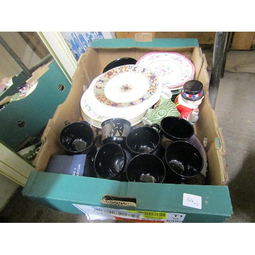 345 - THREE BOXES OF MIXED CHINA AND GLASSWARE ETC