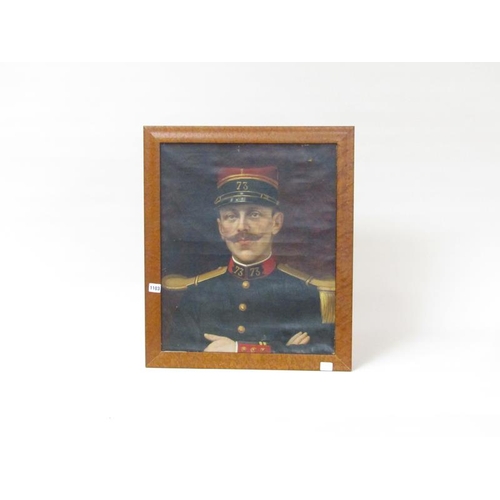 1103 - 19c PORTRAIT OF MILITARY GENTLEMAN, OIL ON CANVAS.   FRAMED, 45 x 46 cms