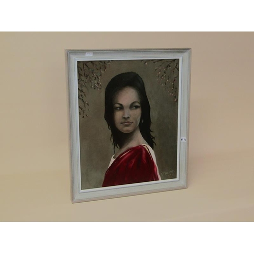 1113 - A MACARA, PORTRAIT OF A LADY SIGNED OIL ON CANVAS.  FRAMED 60 x 49 CMS