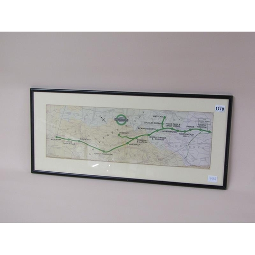 1118 - LONDON TRANSPORT - TO BAKER STREET MAP, F/G 20 x 60 cms