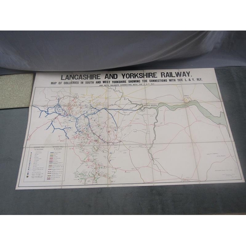 1221 - TWO MAPS OF COLLIERIES OF  LANCASHIRE AND SOUTH & WEST YORKSHIRE