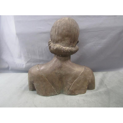 1255 - LARGE COMPOSITE BUST OF A FEMALE, 49CM H