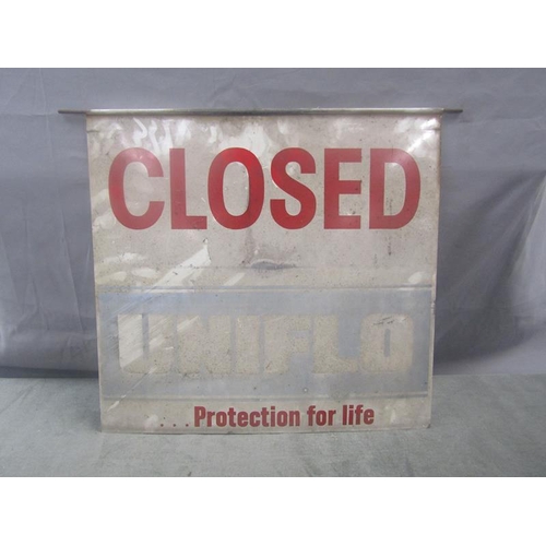 1261 - ENAMEL SIGN - UNIFLOW, 51CM W