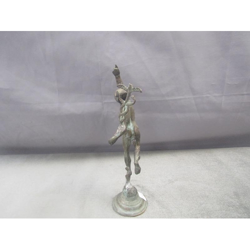 1316 - BRONZED METAL CASTFIGURE OF MERCURY, 19CM H