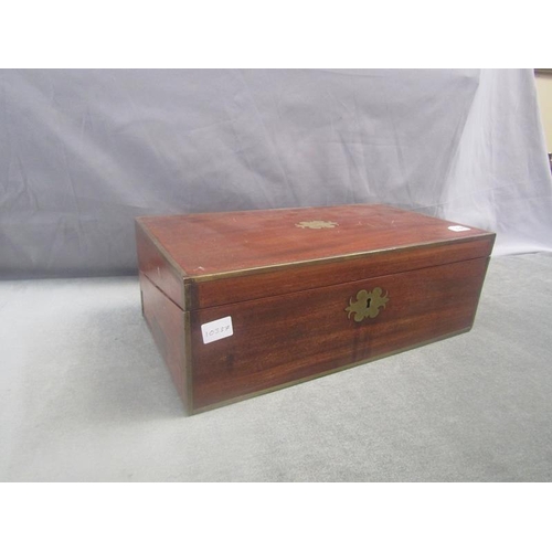 1339 - 19C MAHOGANY WRITING BOX, 46CM W