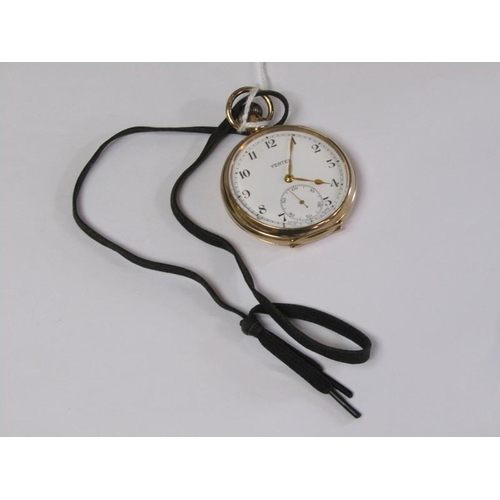 1354 - VERTEX 9CT GOLD CASED POCKET WATCH WITH WORKING MOVEMENT