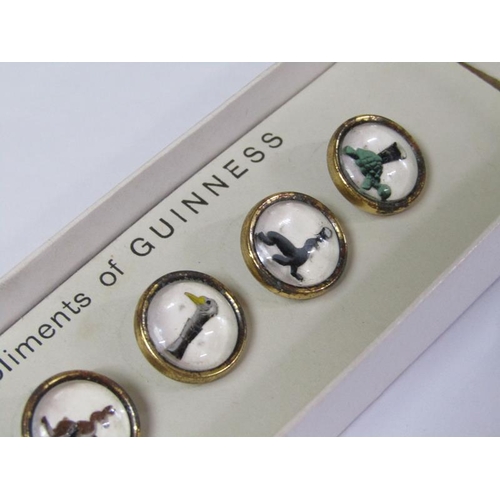 1362 - SET OF SIX GUINNESS WAIST COAT BUTTONS, IN ORIGINAL BOX