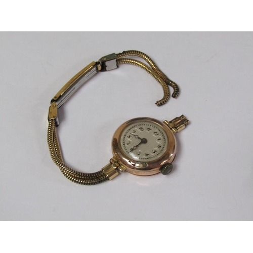 1367 - TISSOT LADIES GOLD WATCH MOVEMENT AND STRAP; EXPANDING BRACELET; EARLY 20C LADIES GOLD WATCH MOVEMEN... 