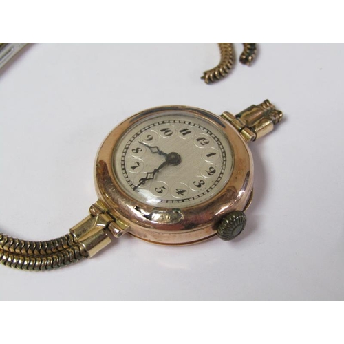 1367 - TISSOT LADIES GOLD WATCH MOVEMENT AND STRAP; EXPANDING BRACELET; EARLY 20C LADIES GOLD WATCH MOVEMEN... 