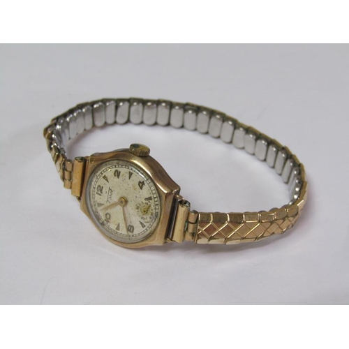 1367 - TISSOT LADIES GOLD WATCH MOVEMENT AND STRAP; EXPANDING BRACELET; EARLY 20C LADIES GOLD WATCH MOVEMEN... 