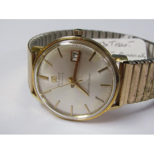 1397 - GOLD COLOURED TISSOT WATCH MOVEMENT WITH STRAP