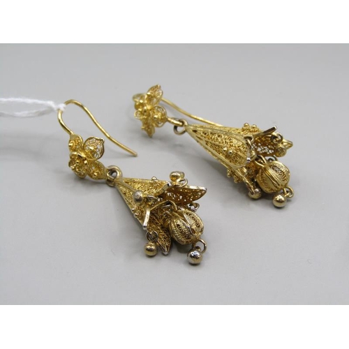 1419 - PAIR OF GILT FILIGREE EARRINGS