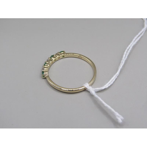 1438 - GOLD EMERALD AND WHITE SAPPHIRE RING SIZE U