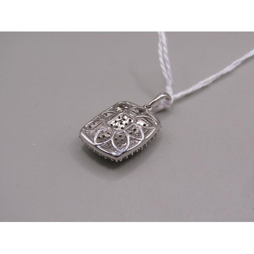 1459 - SILVER CHAMPAGNE AND DIAMOND PENDANT