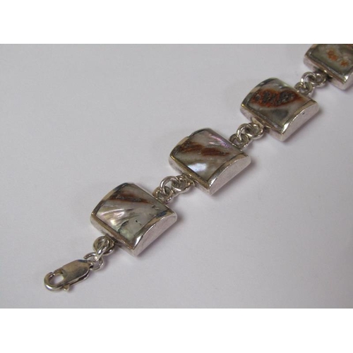 1466 - SILVER ABELONE PANEL BRACELET