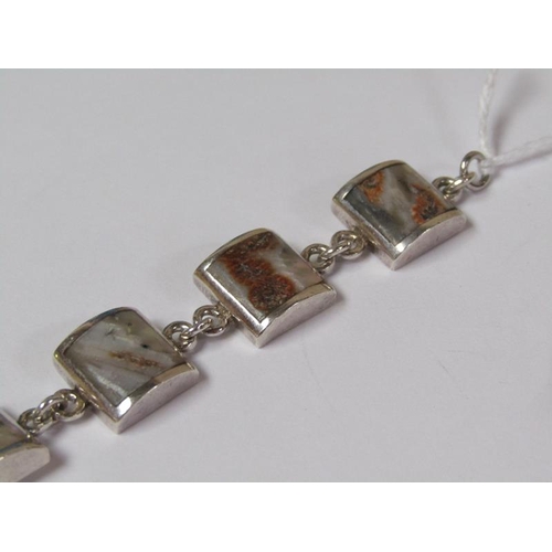 1466 - SILVER ABELONE PANEL BRACELET