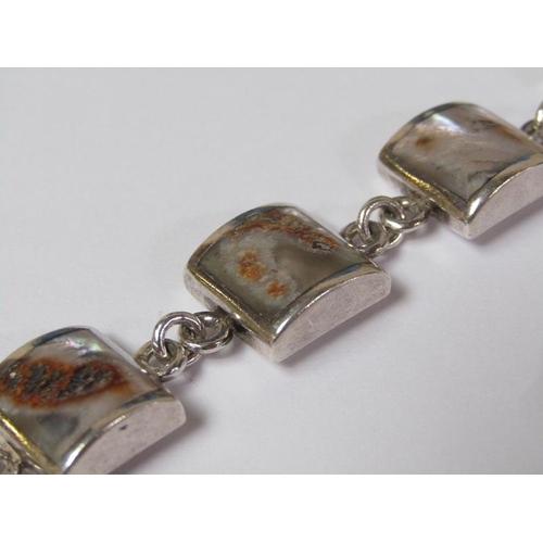 1466 - SILVER ABELONE PANEL BRACELET