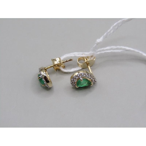 1473 - GOLD ZAMBIAN EMERALD EARRINGS