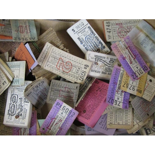 1499 - COLLECTION OF OLD BUS TICKETS, BOTH USED AND UNUSED PLUS AN ALBUM OF RAILWAY TICKETS