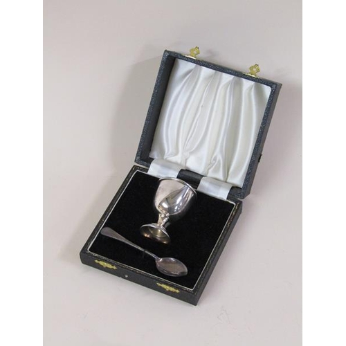 1512 - SILVER EGG CUP AND SPOON