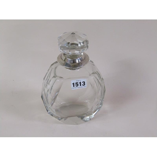 1513 - CUT GLASS DECANTER AND STOPPER