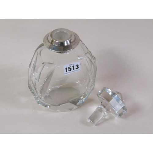 1513 - CUT GLASS DECANTER AND STOPPER