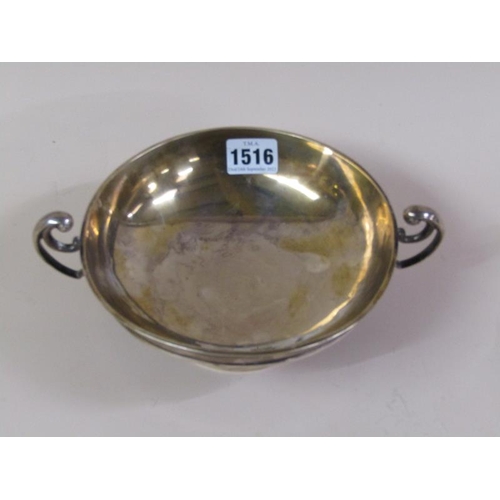 1516 - TWO HANDLED SILVER SHALLOW BOWL 12oz